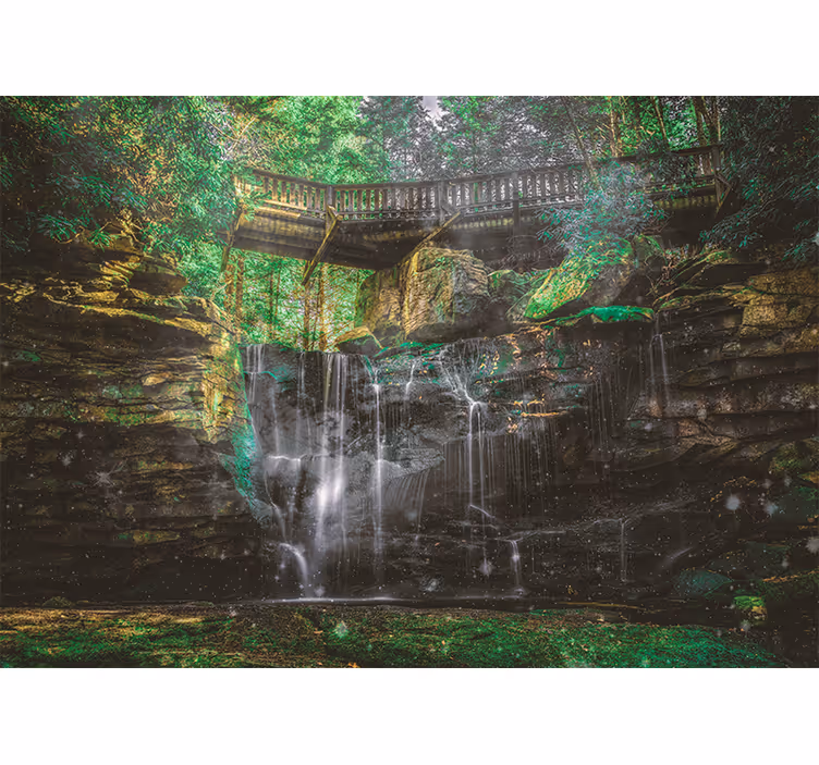 Landscape wall mural scenic waterfall view - TenStickers