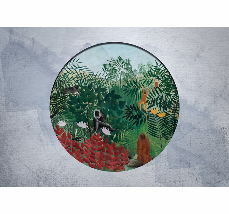 Jungle wall mural vibrant jungle scene - TenStickers