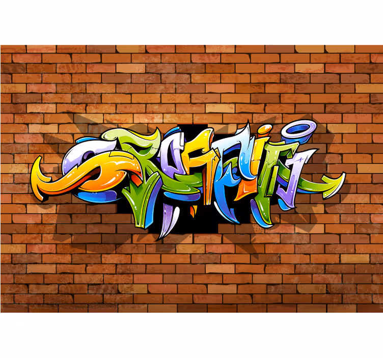 Graffiti wall mural colorful urban lettering - TenStickers