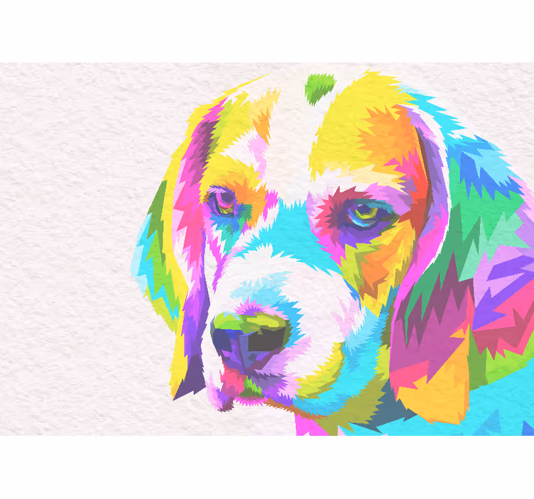 Animals wall mural colorful dog portrait - TenStickers