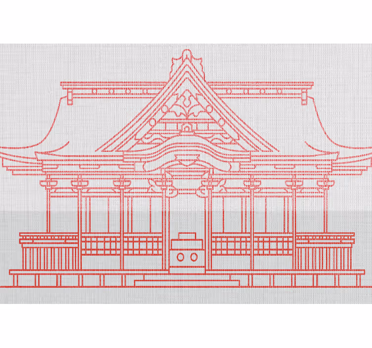 City wall mural traditional japanese architecture - TenStickers