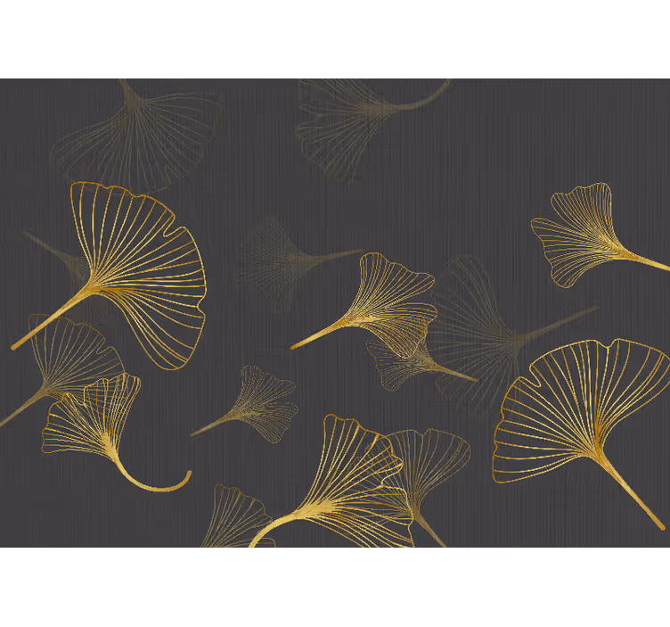 Flower wall mural ginkgo leaf design - TenStickers