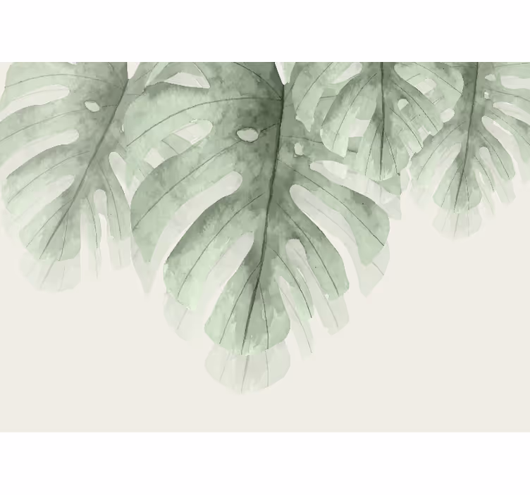 Big tropical leave wall mural nature - TenStickers