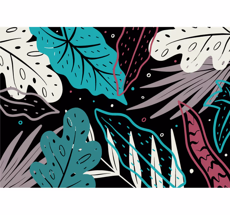 Nature wallpaper with decorative leaf patterns - TenStickers