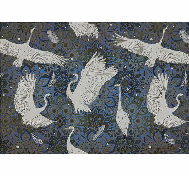 Animals wall mural elegant crane design - TenStickers