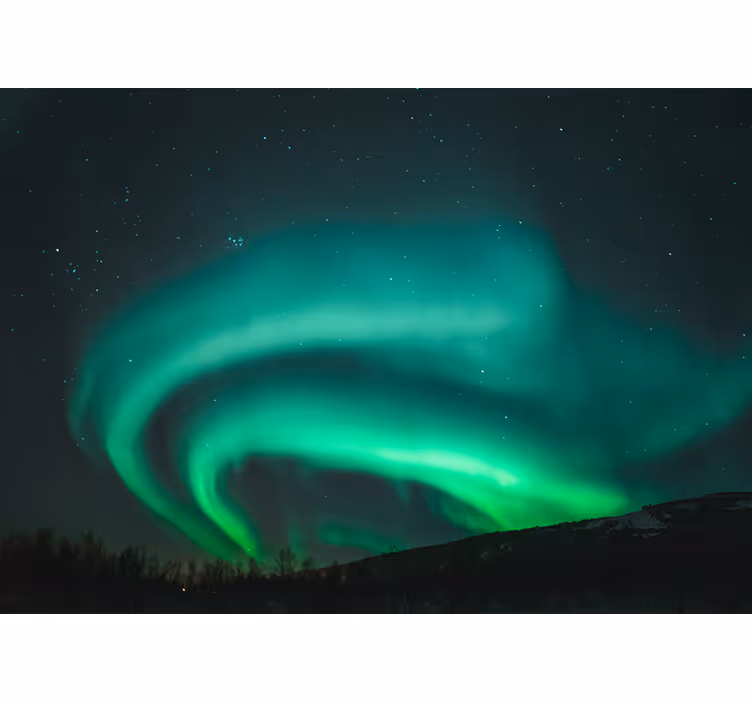Nature wallpaper aurora borealis display - TenStickers