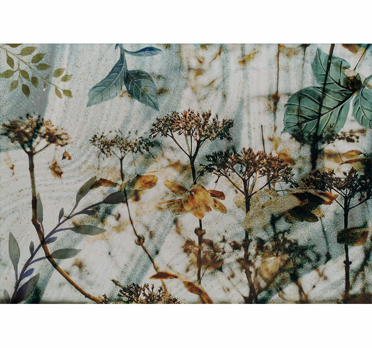 Flower wall mural floral leaf arrangement - TenStickers