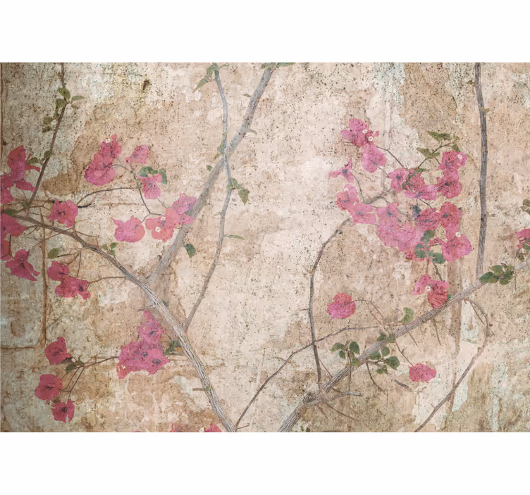 Flower wall mural pink bougainvillea blooms - TenStickers