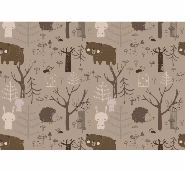 Animals wall mural forest creatures at play - TenStickers