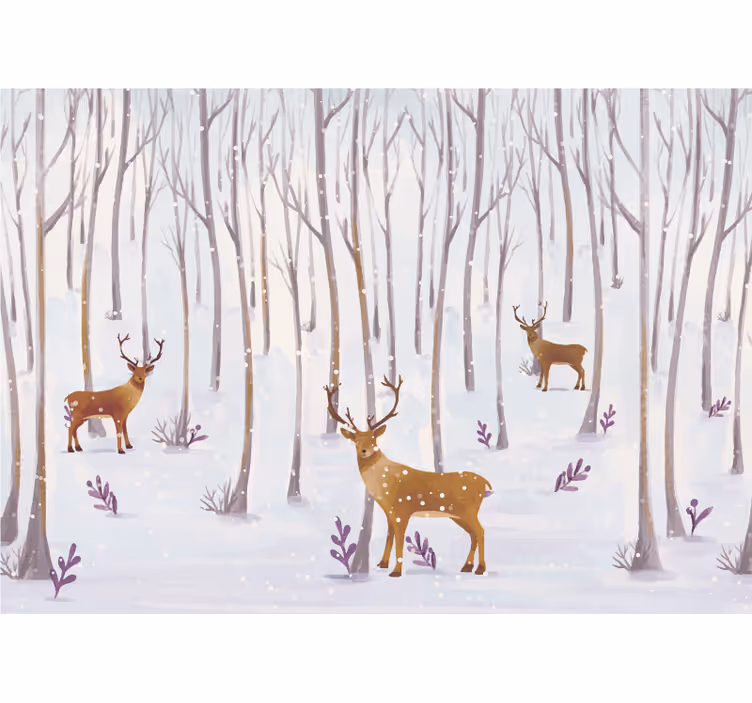 Deer in Forest animals wall mural - TenStickers