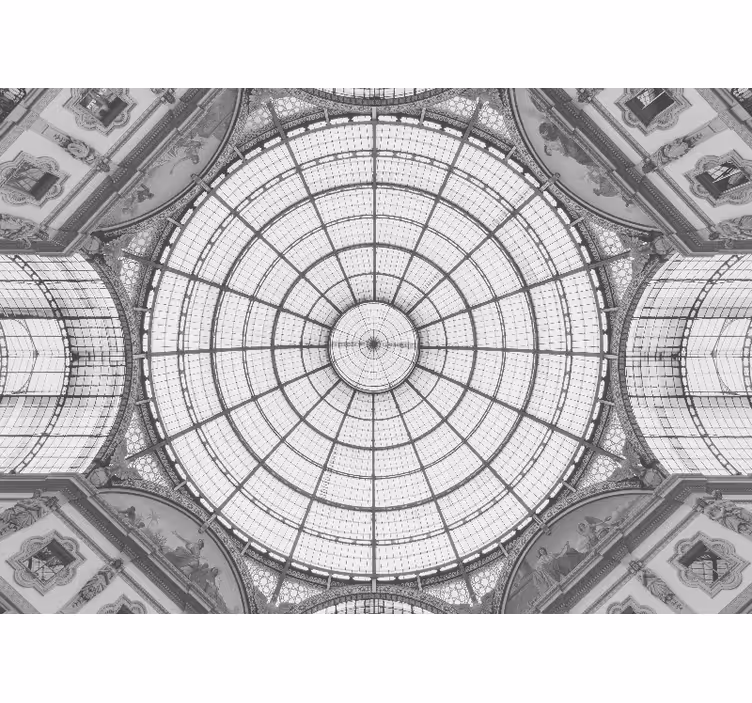 Art wall mural inspired by architectural glass dome - TenStickers