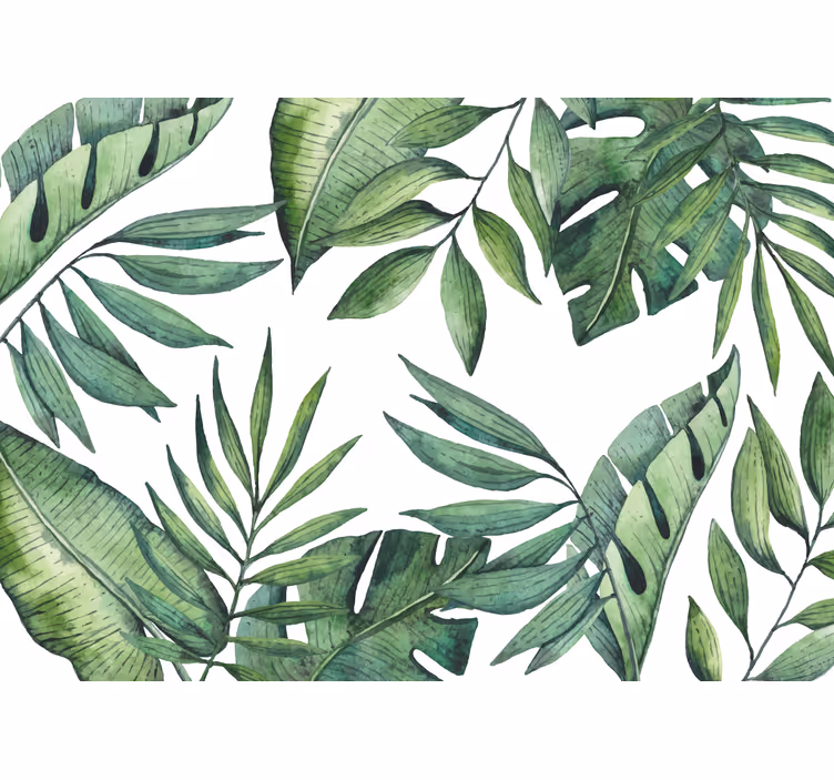 Nature wallpaper with lush leafy patterns - TenStickers