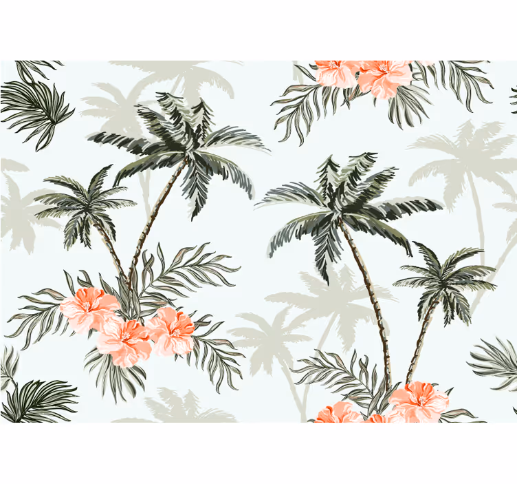 Wall mural nature tropical palm leaves - TenStickers