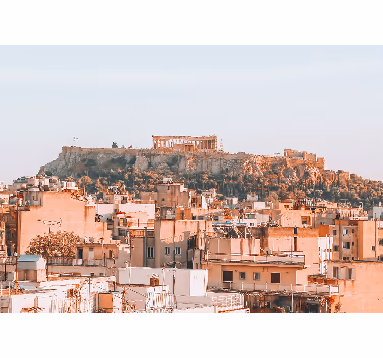 Athens cityscape city wall mural - TenStickers