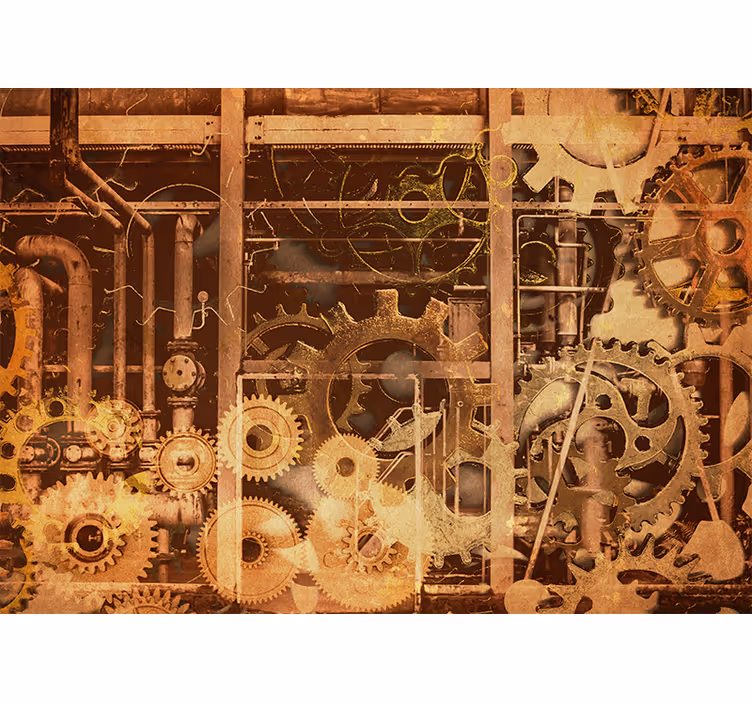 Texture wall mural industrial gear design - TenStickers