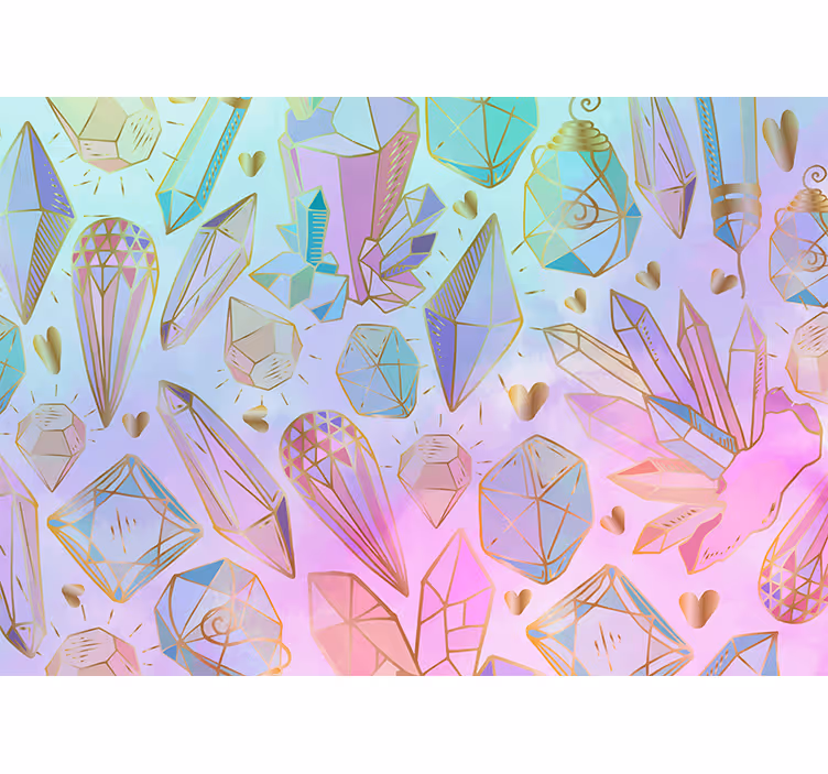 Art wall mural geometric gemstone design - TenStickers