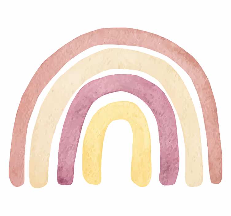 Romantic wall mural soft rainbow arcs - TenStickers