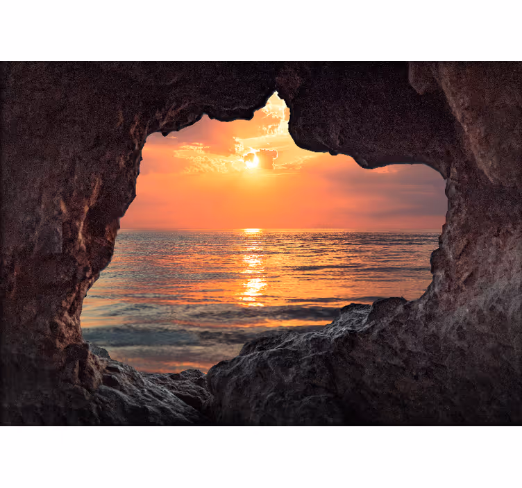 Landscape wall mural ocean sunset scene - TenStickers