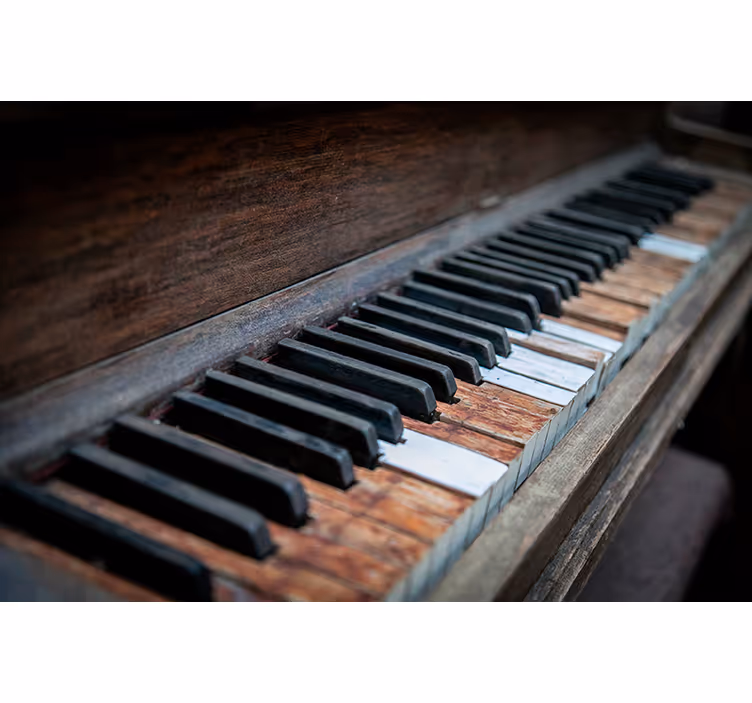 Old piano music wall mural - TenStickers