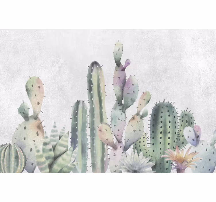 Cactus field desert wall mural - TenStickers