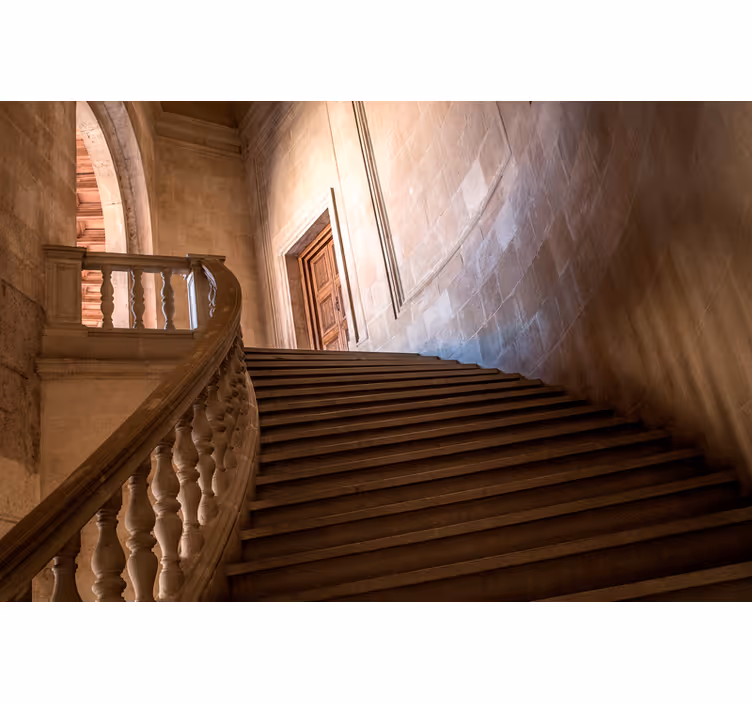 Staircase to a building retro mural - TenStickers