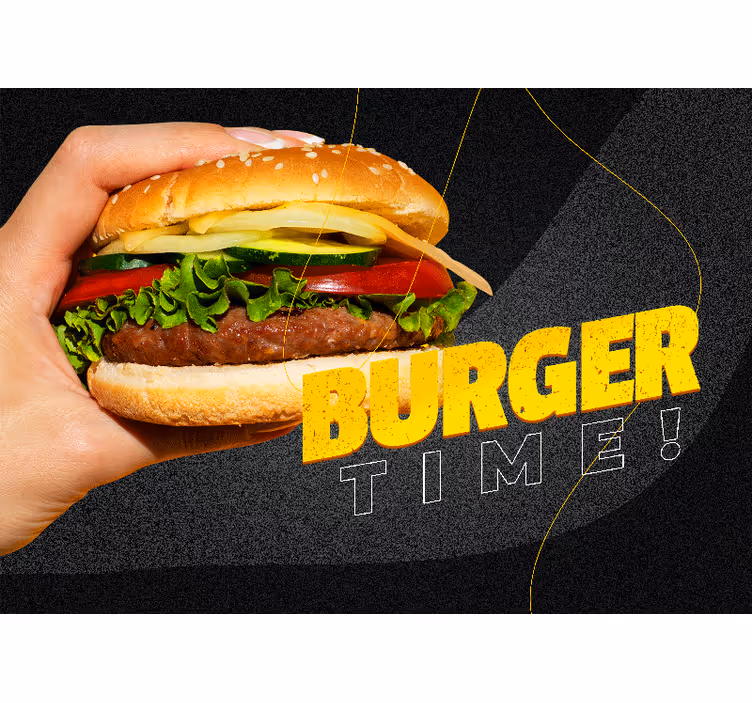 Burger Time photo wall mural - TenStickers