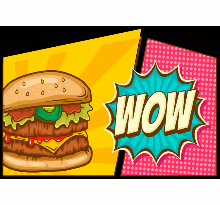 Comic Burger food  wall mural - TenStickers