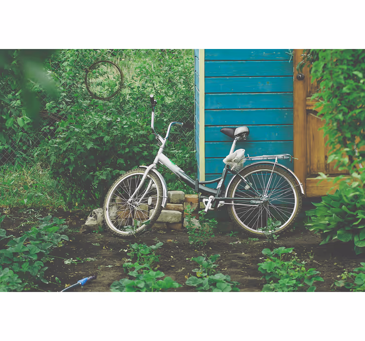 Vintage parked bicycle wall mural - TenStickers