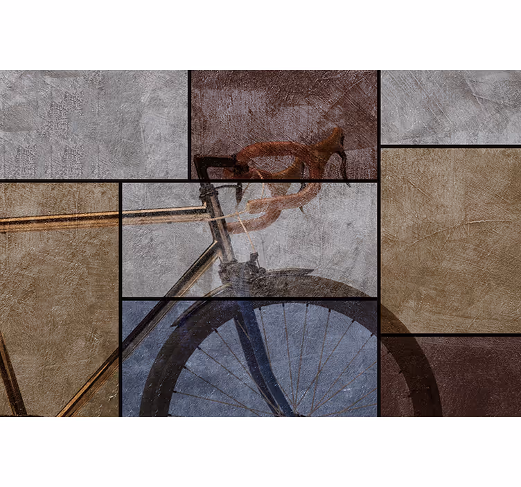 Bicycle on concrete wall stone murals - TenStickers