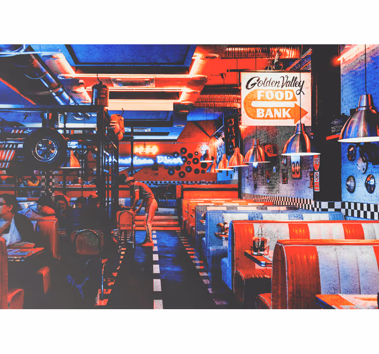 Retro Diner vintage wall mural - TenStickers