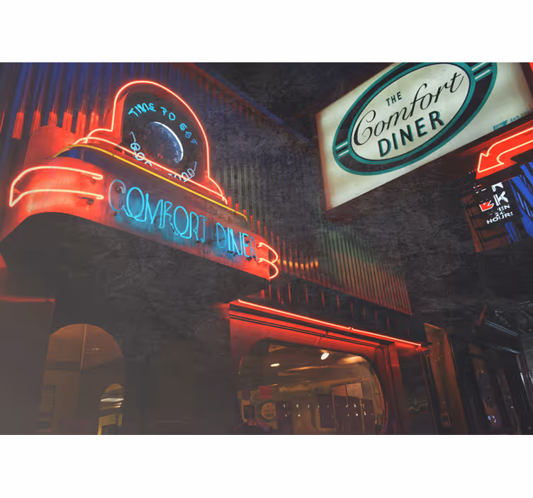 Neon Diner vintage wall mural - TenStickers