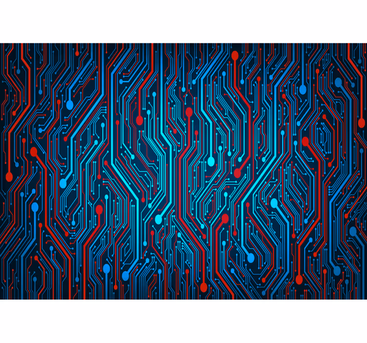 Wire Circuit Mural Wallpaper - TenStickers