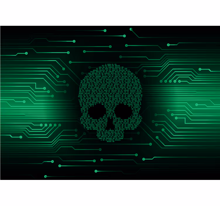 Electronics Skull Wallpaper - TenStickers