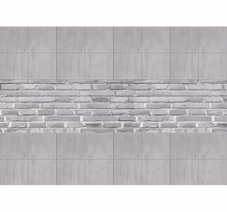 Concrete panels with grey bricks wall mural - TenStickers