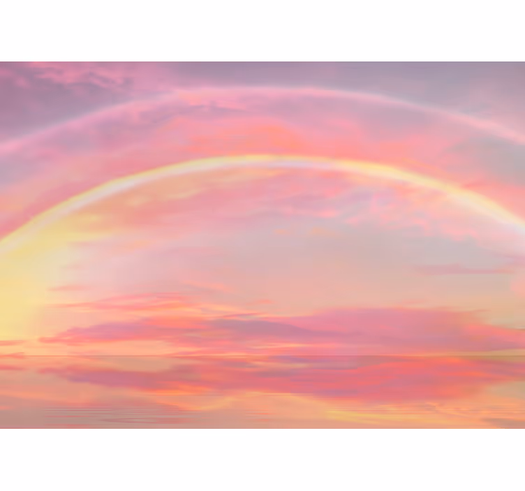 Pink rainbow sky Kids wall mural - TenStickers