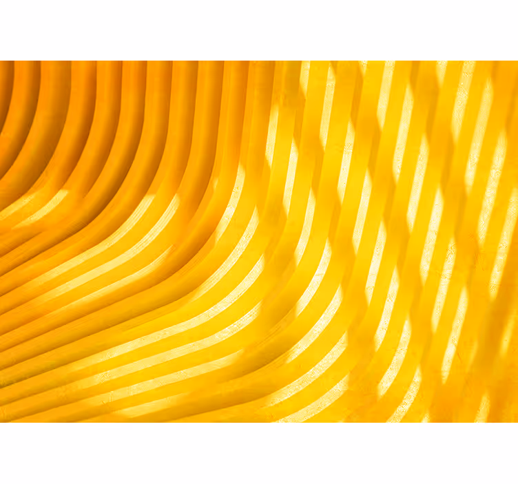 3D waves pattern Yellow wall mural - TenStickers