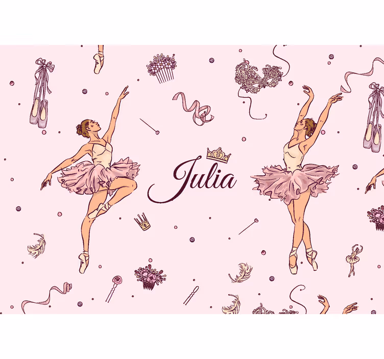 Ballet Theme Custom Name Teenage Wall Mural - TenStickers