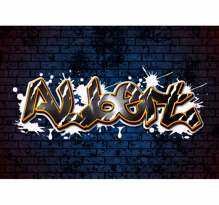 Brick Wall With Graffiti Name Teen Wall Mural - TenStickers