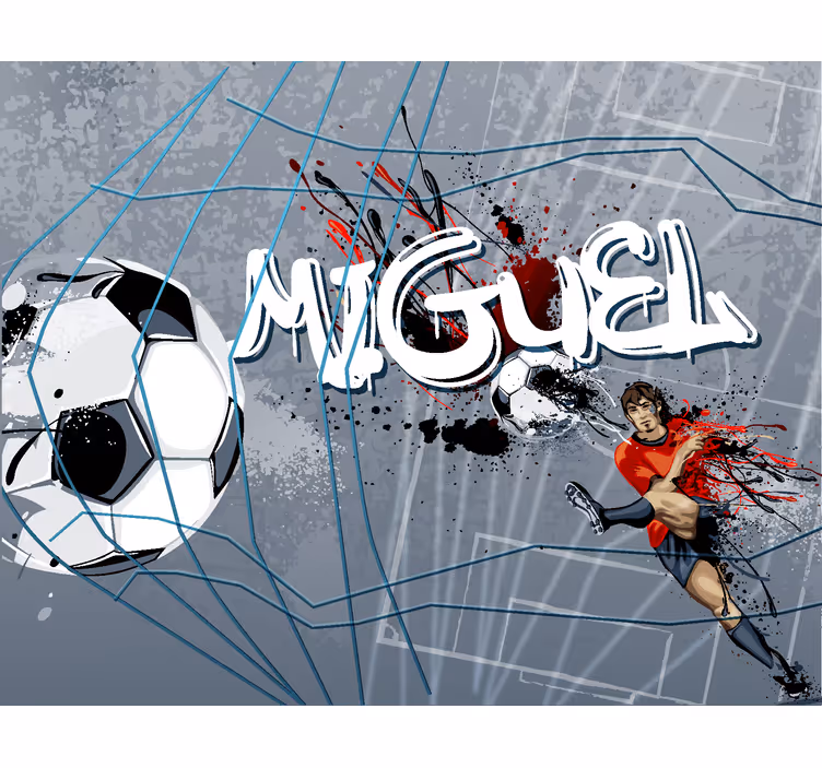 Football Player Wall Mural For Teenage Bedroom - TenStickers