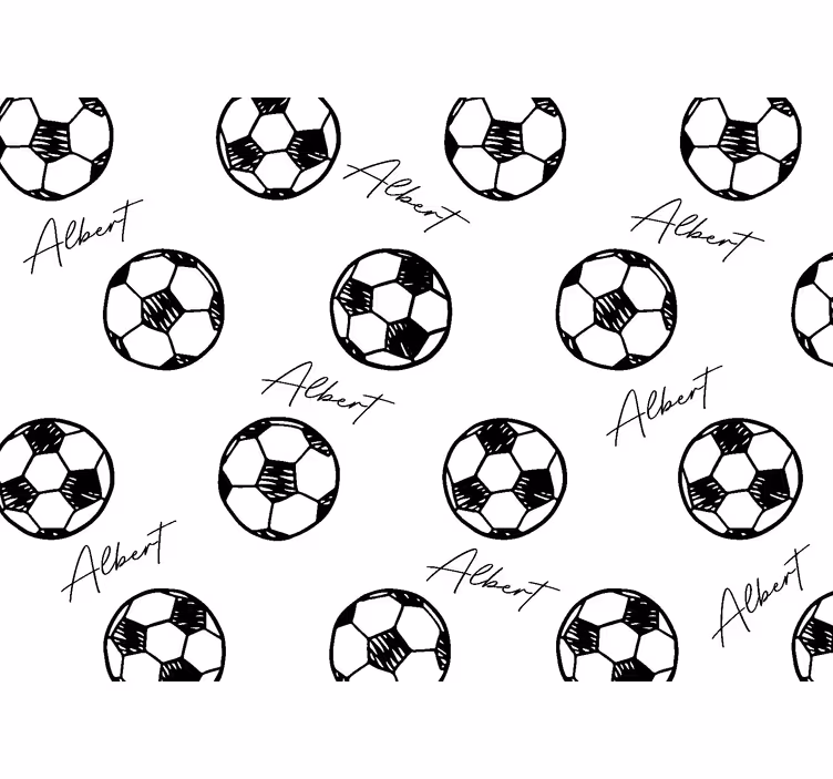 Football Theme Custom Name Kids Wall Mural - TenStickers