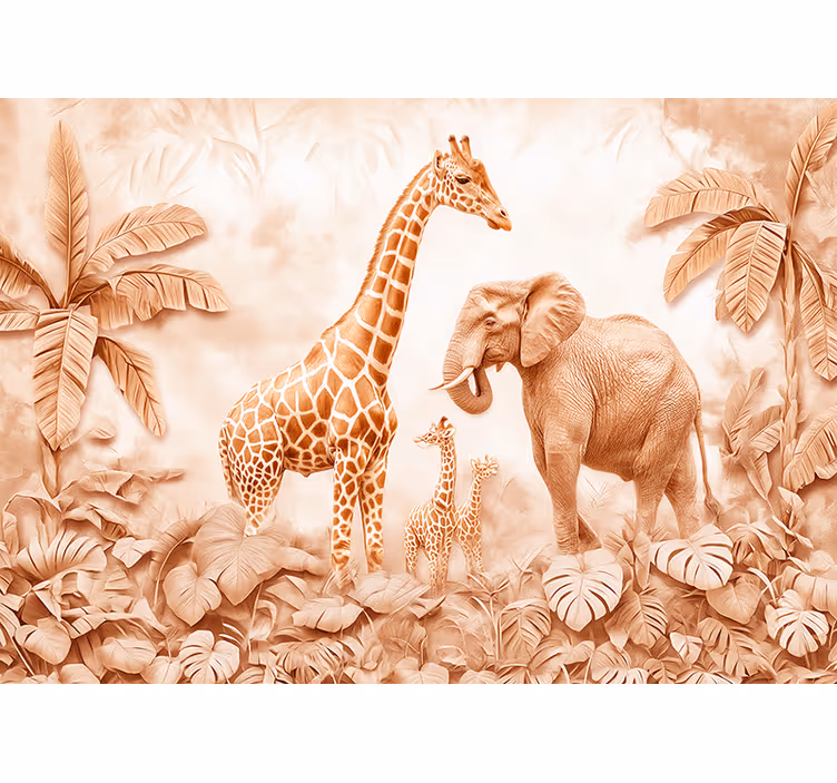 Abstract savannah Terracotta colour wall mural - TenStickers