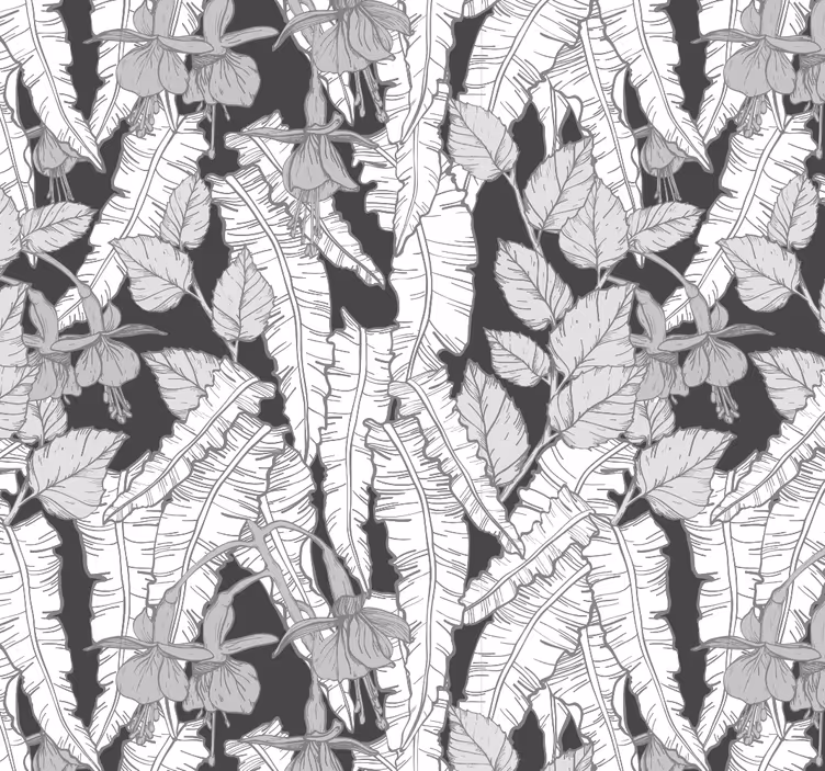 Grey rainforest design office wall mural - TenStickers