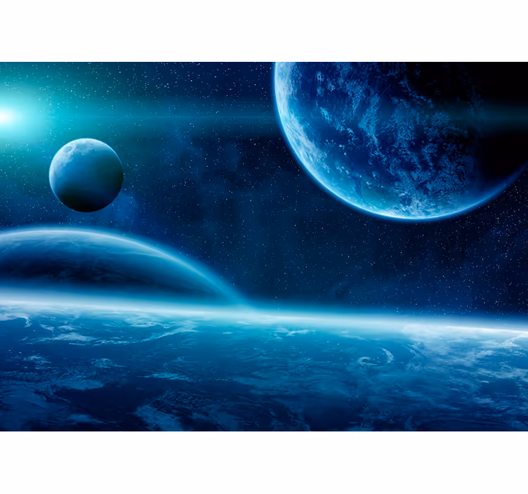 Celestial Cycling space wall mural - TenStickers