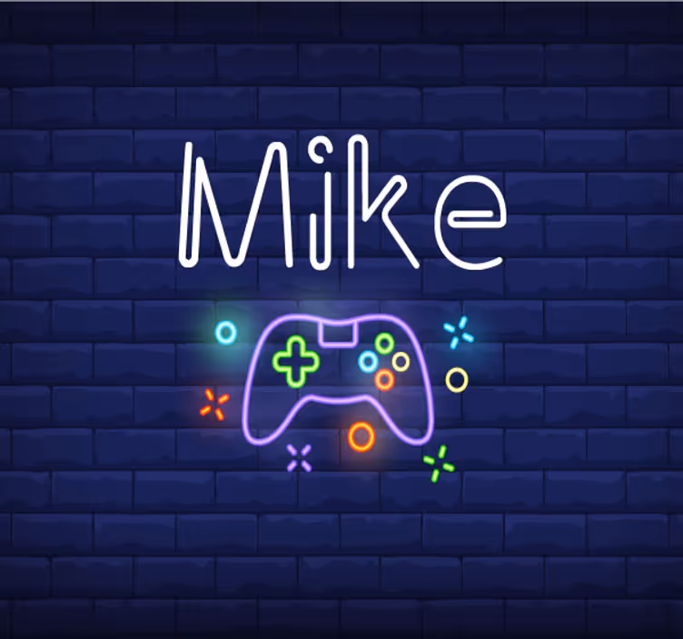 console controller neon lights wall mural - TenStickers