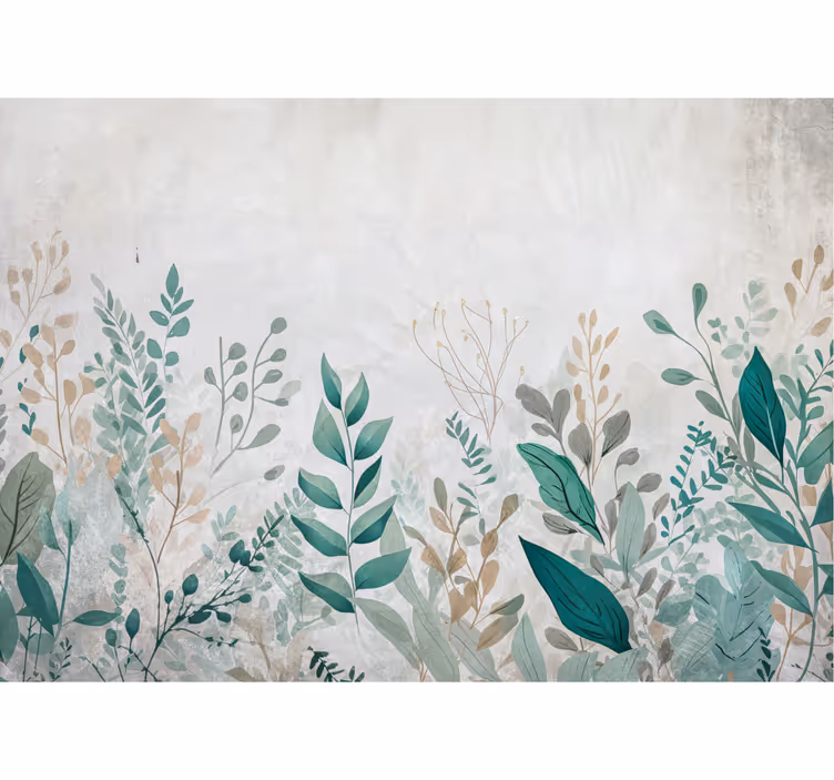 Plants painting living room wall mural  - TenStickers