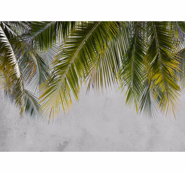 Palm leaves hanging living room wallpaper - TenStickers