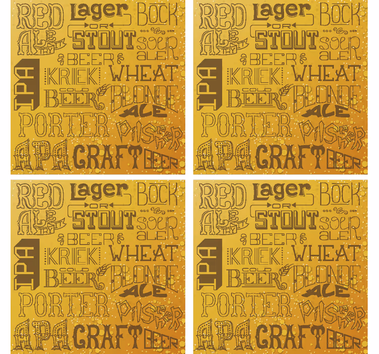 Different beer types bar coaster - TenStickers