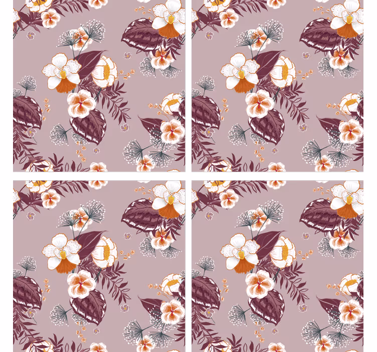 Texture coasters floral patterned surface - TenStickers