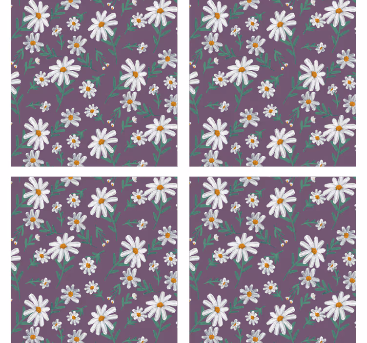 Texture coasters purple floral design - TenStickers
