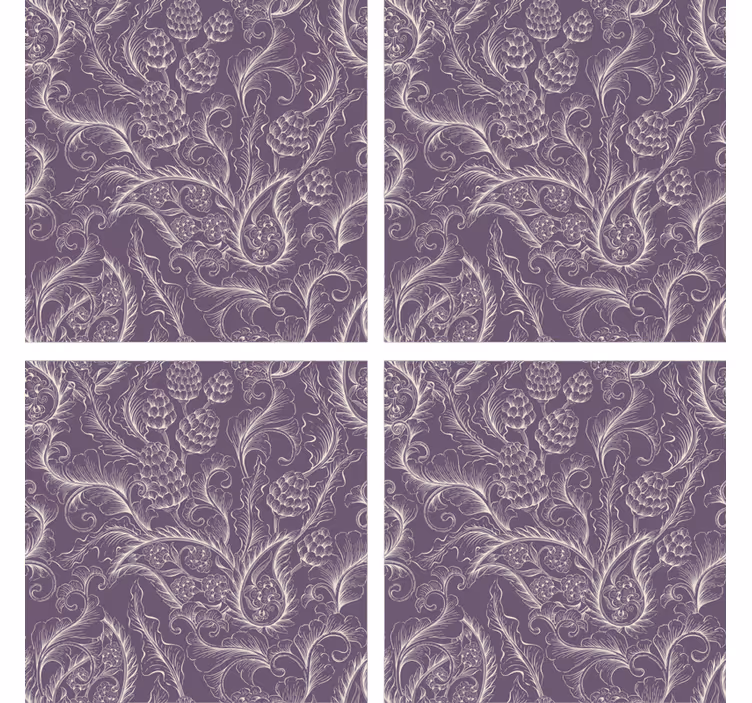 Texture coasters with elegant botanical design - TenStickers